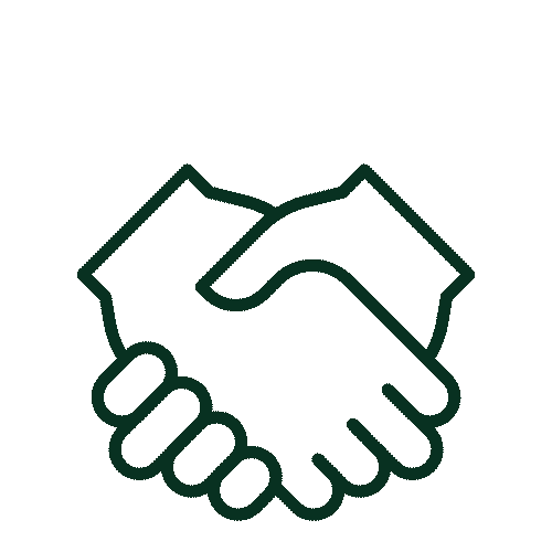 Symbolgrafik eines Handschlags – steht für Partnerschaft, Vertrauen oder Kooperation.
